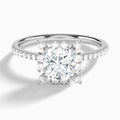 Cushion Lucinda Halo Lab Grown Diamond Engagement Ring In 14K White Gold - Lucenjuri