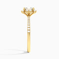 Cushion Lucinda Halo Lab Grown Diamond Engagement Ring In 18K Yellow Gold, Side View