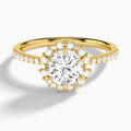 Round Lucinda Halo Lab Grown Diamond Engagement Ring In 18K Yellow Gold - Lucenjuri