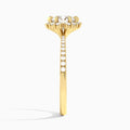 Round Lucinda Halo Lab Grown Diamond Engagement Ring In 18K Yellow Gold, Side View