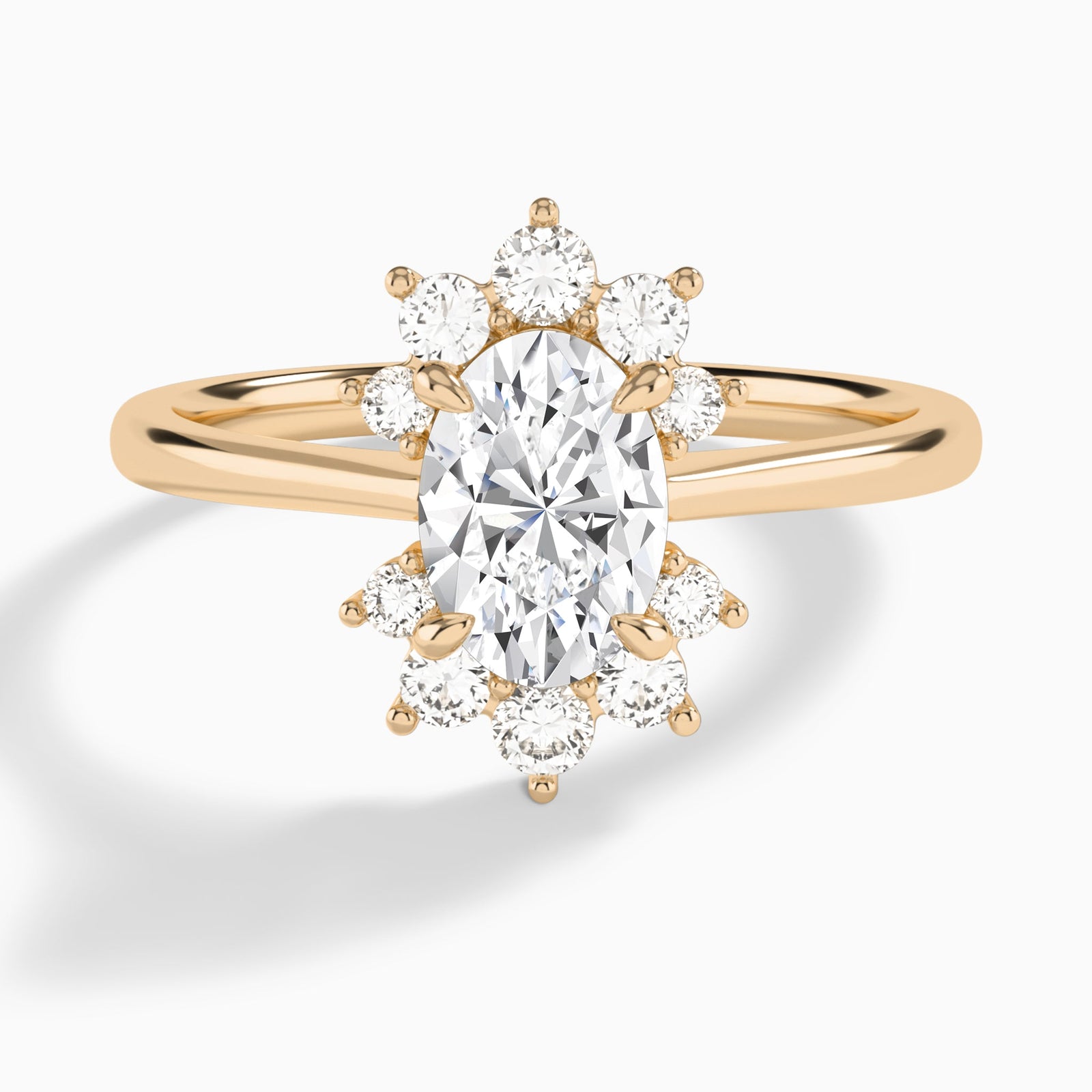 Oval Winifred Lab Grown Diamond Engagement Ring In 14K Rose Gold - Lucenjuri