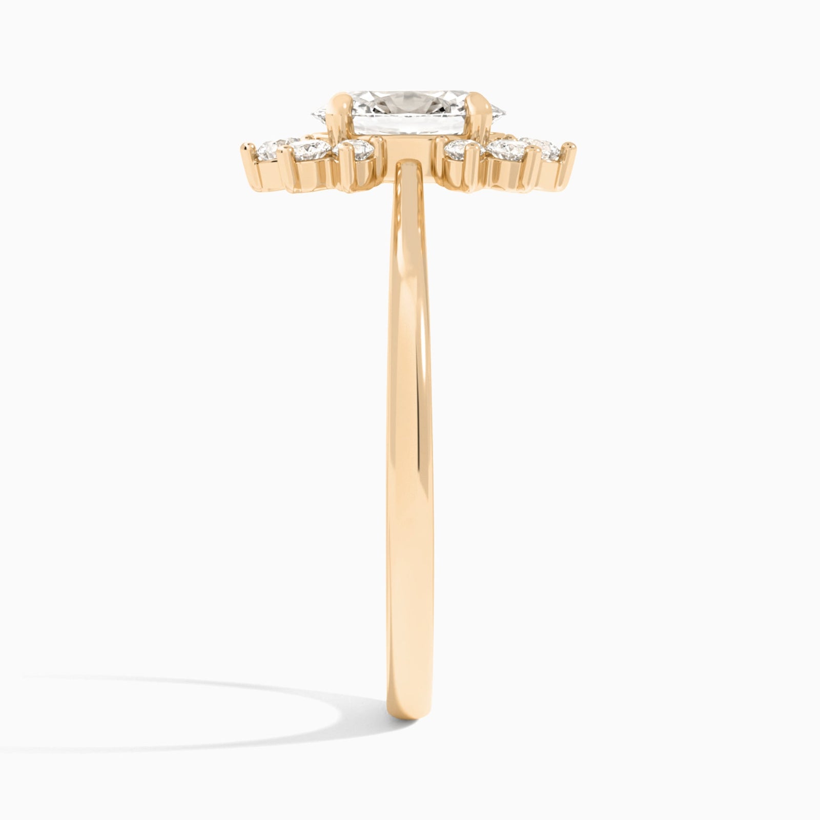 Oval Winifred Lab Grown Diamond Engagement Ring In 14K Rose Gold, Side View