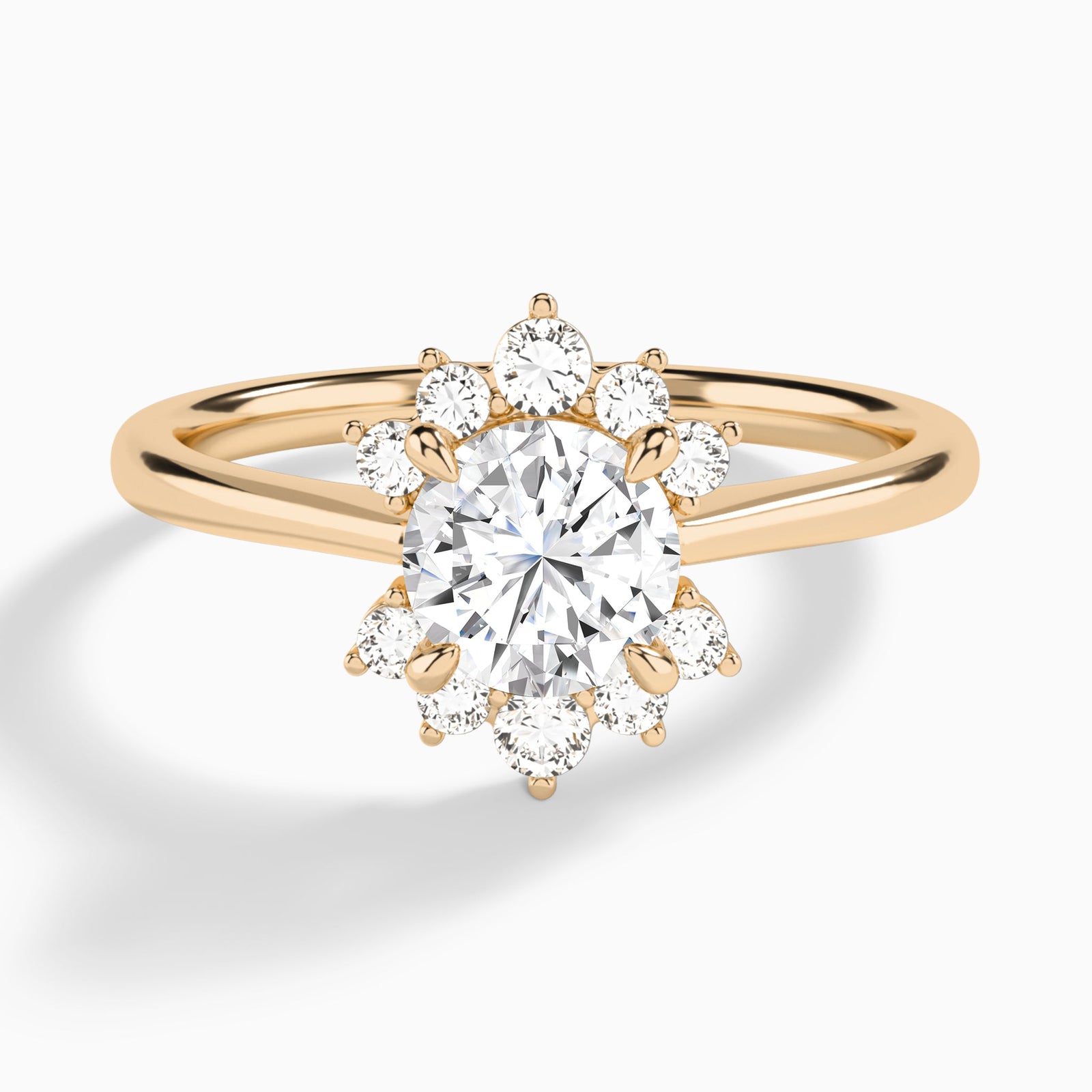Round Winifred Lab Grown Diamond Engagement Ring In 14K Rose Gold - Lucenjuri