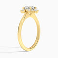 Round Winifred Lab Grown Diamond Engagement Ring In 14K Yellow Gold, Angle View