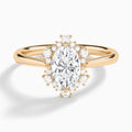 Oval Marguerite Lab Grown Diamond Engagement Ring In 14K Rose Gold - Lucenjuri