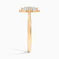 Oval Marguerite Lab Grown Diamond Engagement Ring In 14K Rose Gold, Side View
