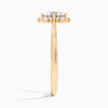 Round Marguerite Lab Grown Diamond Engagement Ring In 14K Rose Gold, Side View