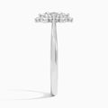 Oval Marguerite Lab Grown Diamond Engagement Ring In 14K White Gold, Side View