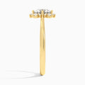 Round Marguerite Lab Grown Diamond Engagement Ring In 18K Yellow Gold, Side View