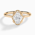 Oval Rosalind Lab Grown Diamond Engagement Ring In 14K Rose Gold - Lucenjuri