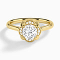 Round Rosalind Lab Grown Diamond Engagement Ring In 14K Yellow Gold - Lucenjuri