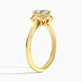 Round Rosalind Lab Grown Diamond Engagement Ring In 14K Yellow Gold, Angle View