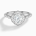 Round Anastasia Vintage Halo Lab Diamond Engagement Ring In Platinum - Lucenjuri