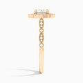 Round Anastasia Vintage Halo Lab Diamond Engagement Ring In 14K Rose Gold, Side View