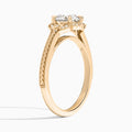 Round Arabella Halo Lab Grown Diamond Engagement Ring In 14K Rose Gold, Angle View
