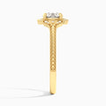 Round Arabella Halo Lab Diamond Engagement Ring In 14K Yellow Gold, Side View