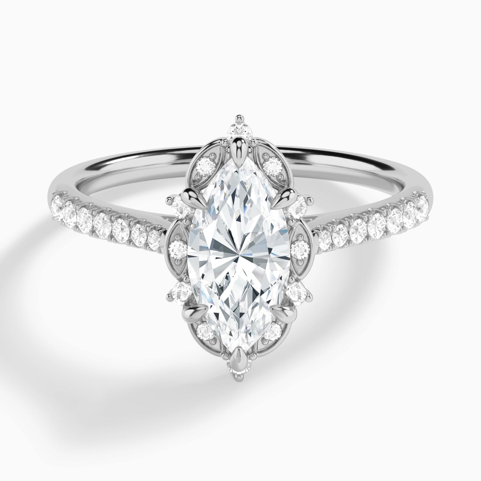 Marquise Luxe Eugenia Lab Grown Diamond Engagement Ring In Platinum - Lucenjuri