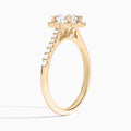 Round Luxe Eugenia Lab Grown Diamond Engagement Ring In 14K Rose Gold, Angle View