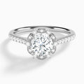 Round Luxe Eugenia Lab Grown Diamond Engagement Ring In 14K White Gold - Lucenjuri