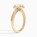 Oval Lavinia Vintage Halo Lab Diamond Engagement Ring In 14K Rose Gold, Angle View