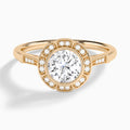Round Mirabelle Antique Halo Lab Diamond Engagement Ring In 14K Rose Gold - Lucenjuri