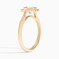 Round Mirabelle Antique Halo Lab Diamond Engagement Ring In 14K Rose Gold, Angle View
