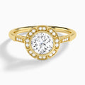 Round Mirabelle Antique Halo Lab Diamond Engagement Ring In 18K Yellow Gold - Lucenjuri