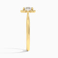 Cushion Melody Halo Lab Grown Diamond Engagement Ring In 18K Yellow Gold, Side View