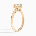 Round Clementine Halo Lab Diamond Engagement Ring In 14K Rose Gold, Angle View