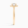 Round Clementine Halo Lab Diamond Engagement Ring In 14K Rose Gold, Side View