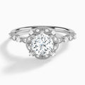 Round Luxe Georgiana Halo Engagement Diamond Ring In Platinum - Lucenjuri