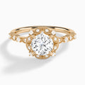 Round Luxe Georgiana Halo Engagement Diamond Ring In 14K Rose Gold - Lucenjuri