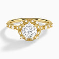 Round Luxe Georgiana Halo Engagement Diamond Ring In 14K Yellow Gold - Lucenjuri