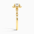 Round Luxe Georgiana Halo Engagement Diamond Ring In 14K Yellow Gold, Side View