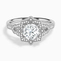 Round Luxe Ceriser Halo Lab Grown Diamond Engagement Ring In Platinum - Lucenjuri