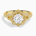 Round Luxe Ceriser Halo Lab Diamond Engagement Ring In 14K Yellow Gold - Lucenjuri