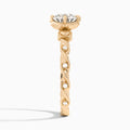 Round Eternal Blossom Lab Diamond Engagement Ring In 14K Rose Gold, Side View