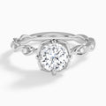Round Eternal Blossom Lab Diamond Engagement Ring In 14K White Gold - Lucenjuri
