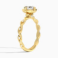 Round Eternal Blossom Lab Diamond Engagement Ring In 14K Yellow Gold, Angle View