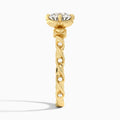 Round Eternal Blossom Lab Diamond Engagement Ring In 18K Yellow Gold, Side View