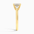Emerald Timeless Trinity Lab Diamond Engagement Ring In 14K Yellow Gold, Side View