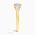 Radiant Timeless Trinity Lab Diamond Engagement Ring In 18K Yellow Gold, Side View