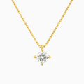 Product Video for Cushion Solitaire Lab Grown Diamond Pendant Necklace In 14K Yellow Gold