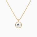 Product Video for Bezel Solitaire Round Lab Grown Diamond Pendant Necklace In 14K Rose Gold