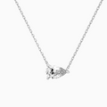 Product Video for Pear Solitaire Lab Grown Diamond Necklace In 18K White Gold
