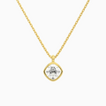Product Video for Bezel Solitaire Cushion Lab Grown Diamond Pendant Necklace In 14K Yellow Gold