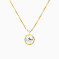 Product Video for Bezel Solitaire Round Lab Grown Diamond Pendant Necklace In 18K Yellow Gold