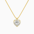 Product Video for Heart Halo Lab Grown Diamond Pendant Necklace In 18K Yellow Gold