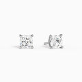 Cushion Solitaire 4-Prong Diamond Stud Earrings