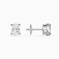 Oval Solitaire 4-Prong Diamond Stud Earrings